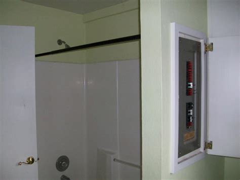 electric panel box in bathroom|electrical panel in bathroom.